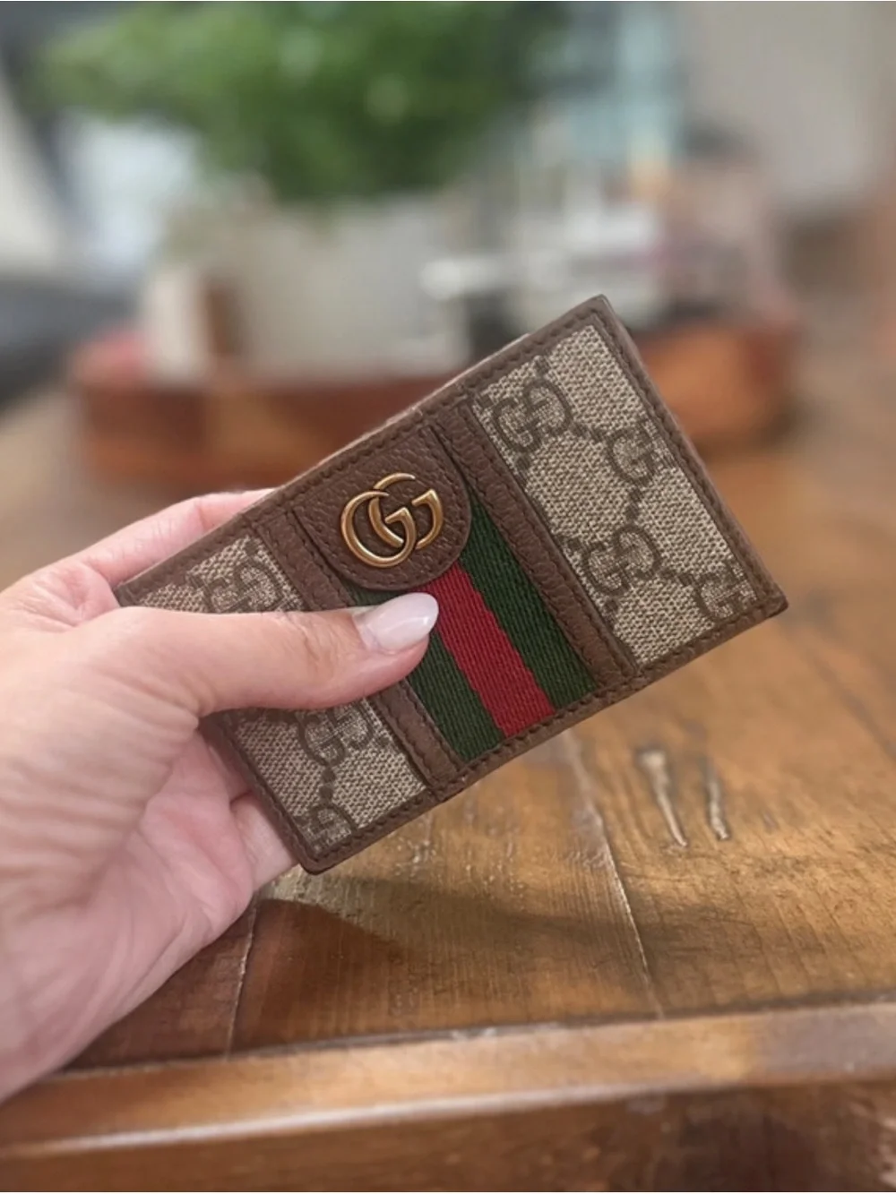 Gucci Ophidia GG Supreme Web Card Holder Wallet w/ Box